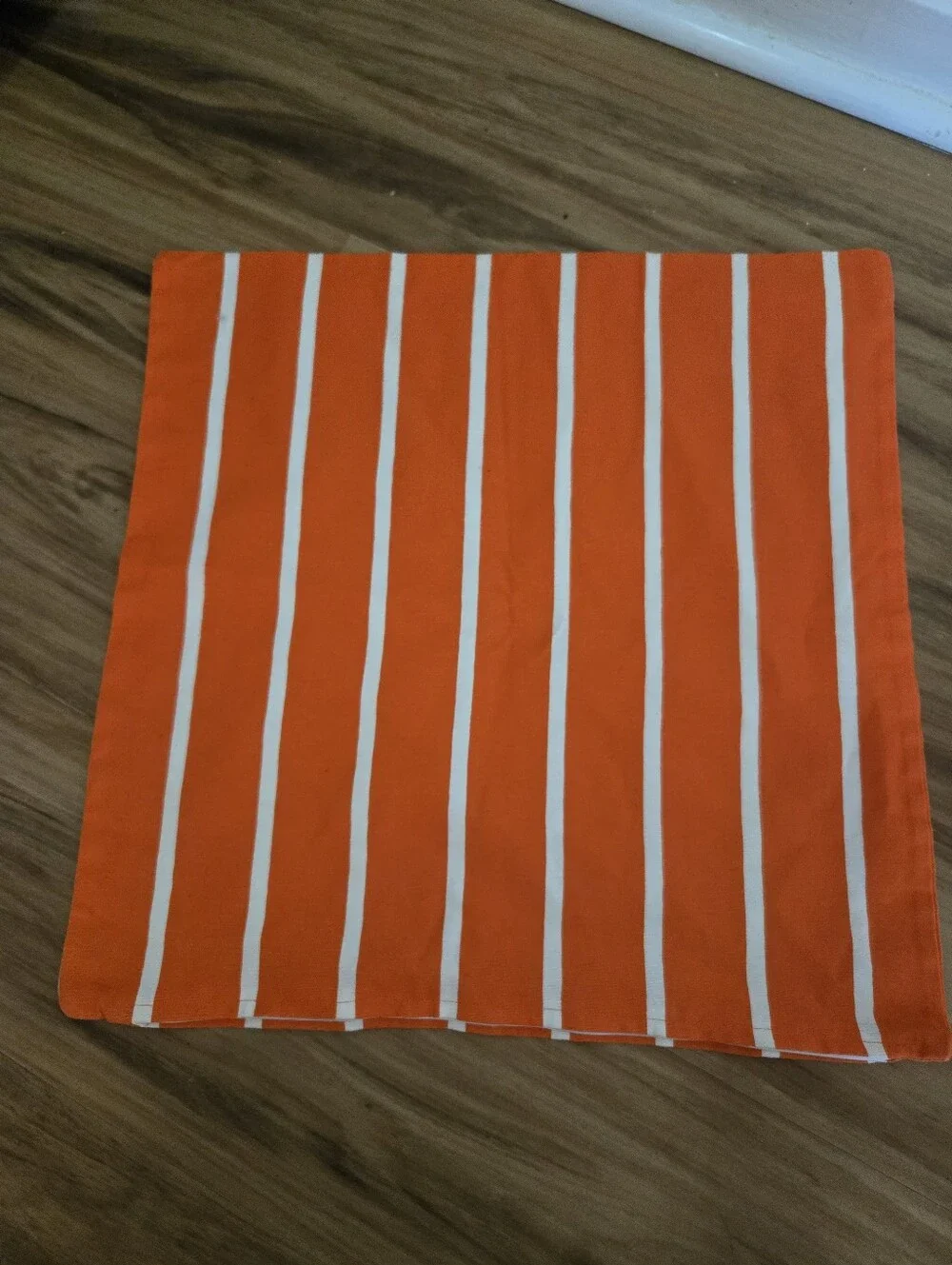 4/$15 Orange White Striped 20x20 Pillow Cover Cushion Boho Maximalist Retro